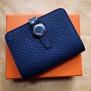 Luxury Navy Leather Cardholder